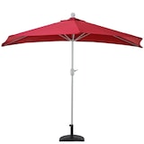 thumbnail of Sonnenschirm halbrund Parla, Halbschirm Balkonschirm, UV 50+ Polyester/Alu 3kg ~ 270cm bordeaux mit Ständer