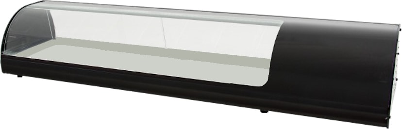 Gekühlte tapas-vitrine für 6 gn 1/3 gebogenes glas - 1455x400x285 mm - 160 W 230/1V - 13CC2144 Eurast