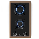 thumbnail of Lumiflame Gaskochfeld | 2 Brenner | Kupferrahmen | Elektrische Zündung | 4,2 kW Leistung Schwarz