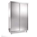 thumbnail of Geschirrschrank Edelstahl PREMIUM 1400x600x1800 mm – mit 2 Schiebetüren für Gastronomie & Großküche