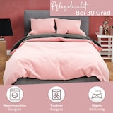 thumbnail of Teddyplüsch Winter Bettwäsche 200x200 Rosa Anthrazit 3 teilig flauschig warm