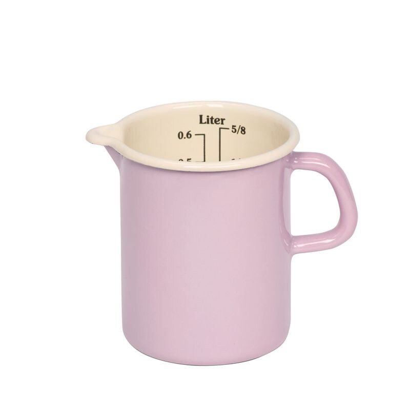 Riess Emaille Küchenmaß Messbecher Ø 9 cm, 0,5 l rosa pastell