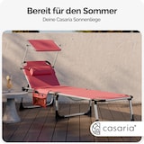 thumbnail of CASARIA® Alu Sonnenliege mit Dach Seitentasche Klappbar Wetterfest Gartenliege Rot