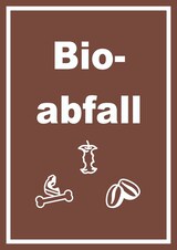 thumbnail of Bioabfall Mülltrennung Schild Text Symbol Essen hochkant A4 Rückseite selbstklebend