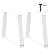 thumbnail of vidaXL Couchtischbeine V-Form 2 Stück Weiß 50x(42-43,3) cm Stahl