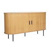 thumbnail of Möbilia Sideboard | 2 Schiebetüren | B 140 x T 40 x H 76 cm | natur – schwarz | 32020000 | Serie SIDEBOARD