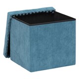 thumbnail of 2 en 1 Pouf pliant et coffre de rangement Bleu 40 x 39 cm