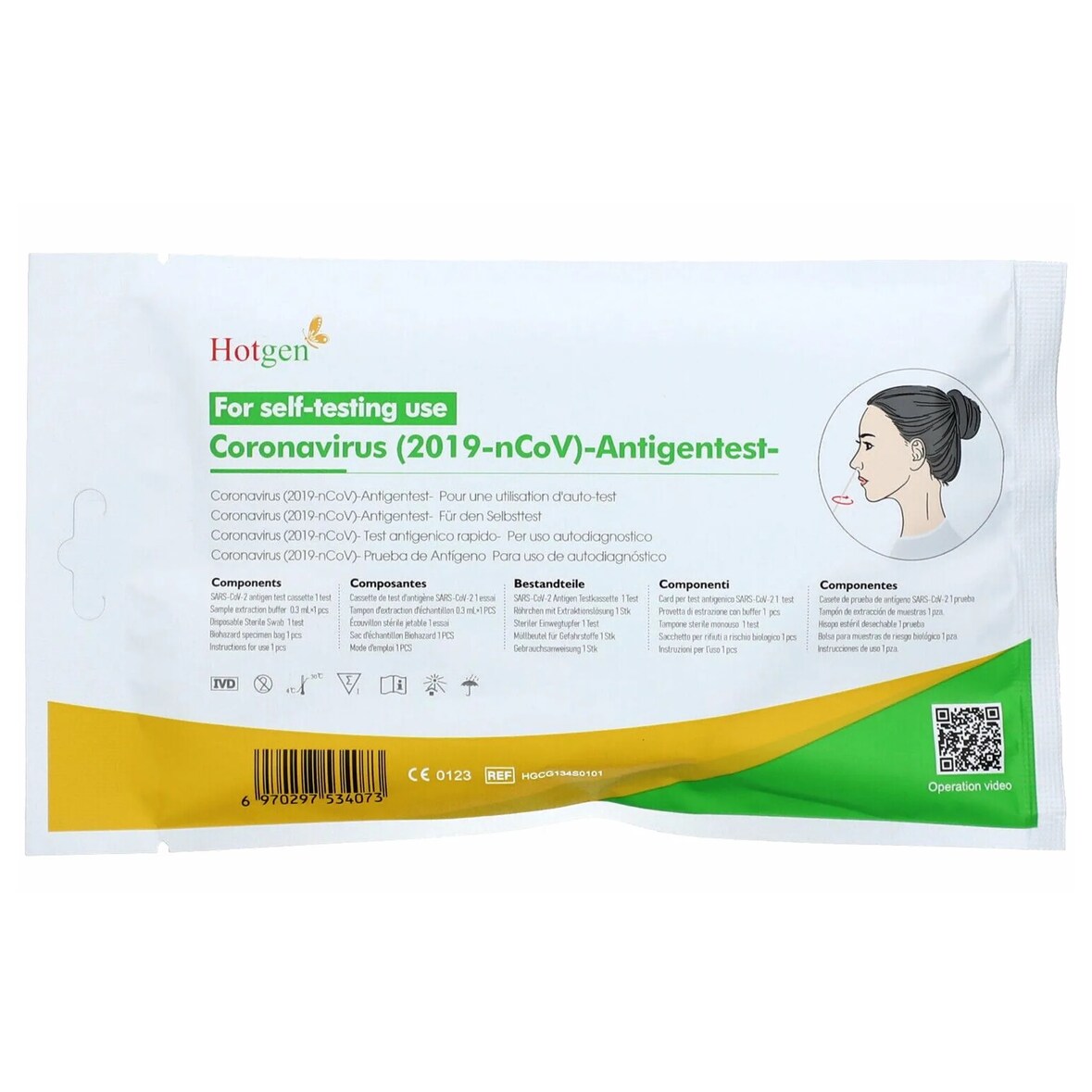 40x Hotgen nasaler Antigen-Laientest 1er VPE. Selbsttest auch für die Omikron-Variante. AT1236/21 CE0123 -PEI gelistet. Für die Eigenanwendung.
