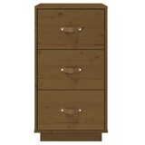 thumbnail of Mesita de noche madera maciza de pino marrón miel 40x40x75 cm