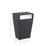 thumbnail of METRO PROFESSIONAL Cestino per rifiuti Barbados, polyrattan, 40 x 53 x 83 cm, 46 L, nero