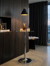 thumbnail of Stehtisch 60x60x105 cm Rund Bartisch Sicherheitsglas Bistrotisch Silber, Moderner Tisch für Bar, Design Partytisch Metall, Hochtisch Messetisch