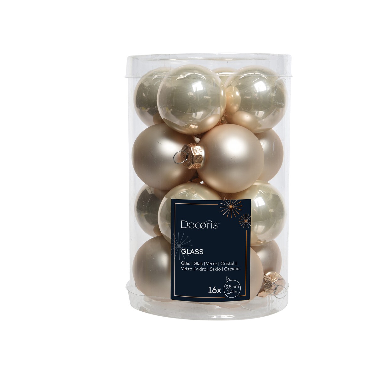 16 Weihnachtskugeln 35mm Glas Christbaumkugeln Weihnachtsbaumkugeln champagner