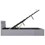 thumbnail of vidaXL Bett mit Bettkasten Hydraulisch LED Hellgrau Stoff 180x200 cm