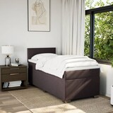 thumbnail of vidaXL Boxspringbett mit Matratze Dunkelbraun 90x200 cm Stoff