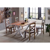 thumbnail of SIT Möbel Esstisch | 220 x 100 cm | Platte 40 mm Altholz bunt lackiert | X-Gestell silbern | B 220 x T 100 x H 76,5 cm | 15104-40 | Serie TABLES & CO