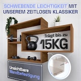 thumbnail of Wandregal Eiche dunkel Bücherregal Holz Hängeregal Schweberegal