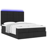 thumbnail of vidaXL Ottoman-Bett mit Matratze & LEDs Schwarz 140x200 cm Stoff