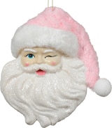 thumbnail of Christbaumschmuck Kunststoff 14cm Weihnachtsmann Figur Bruchfest mit Glitzer Weihnachtsbaum Anhänger Weihnachten Weihnachtsbaumschmuck Santa Weiß Rosa