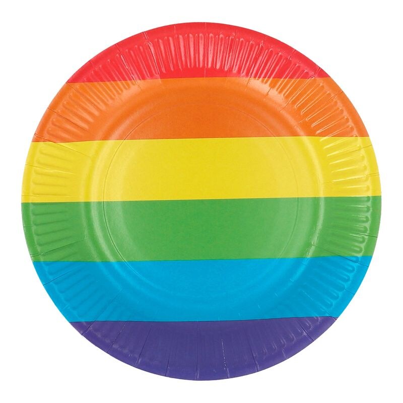 8 Teller Regenbogen bunt