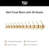 thumbnail of TOJ Living Wandgarderobe – 24 Haken – 94 cm – Edelstahl – Gold – Hakenleiste