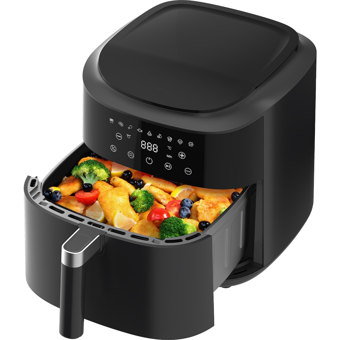 9L XL Heißluftfritteuse 2350W, Airfryer mit 9 Programme, Digital Touch, fettarmes Kochen, kompakt, Schüttel-Erinnerung, spülmaschinengeeignet