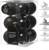 thumbnail of Weihnachtskugeln bruchfest 6cm Christbaumkugeln schwarz 12 Stück