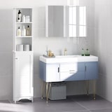 thumbnail of HOMCOM Coluna Casa de Banho com 1 Porta 3 Prateleiras Abertas e Prateleira Interior Ajustável 34x20x165cm Branco