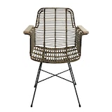 thumbnail of Esszimmerstuhl HWC-M29, Küchenstuhl Korbstuhl Rattansessel Rattanstuhl Stuhl mit Armlehnen, Kubu Rattan Holz Metall