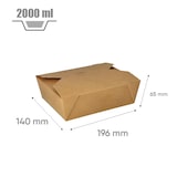 thumbnail of Boîte repas américaine 2000 ml lunch box en carton kraft brun par  50