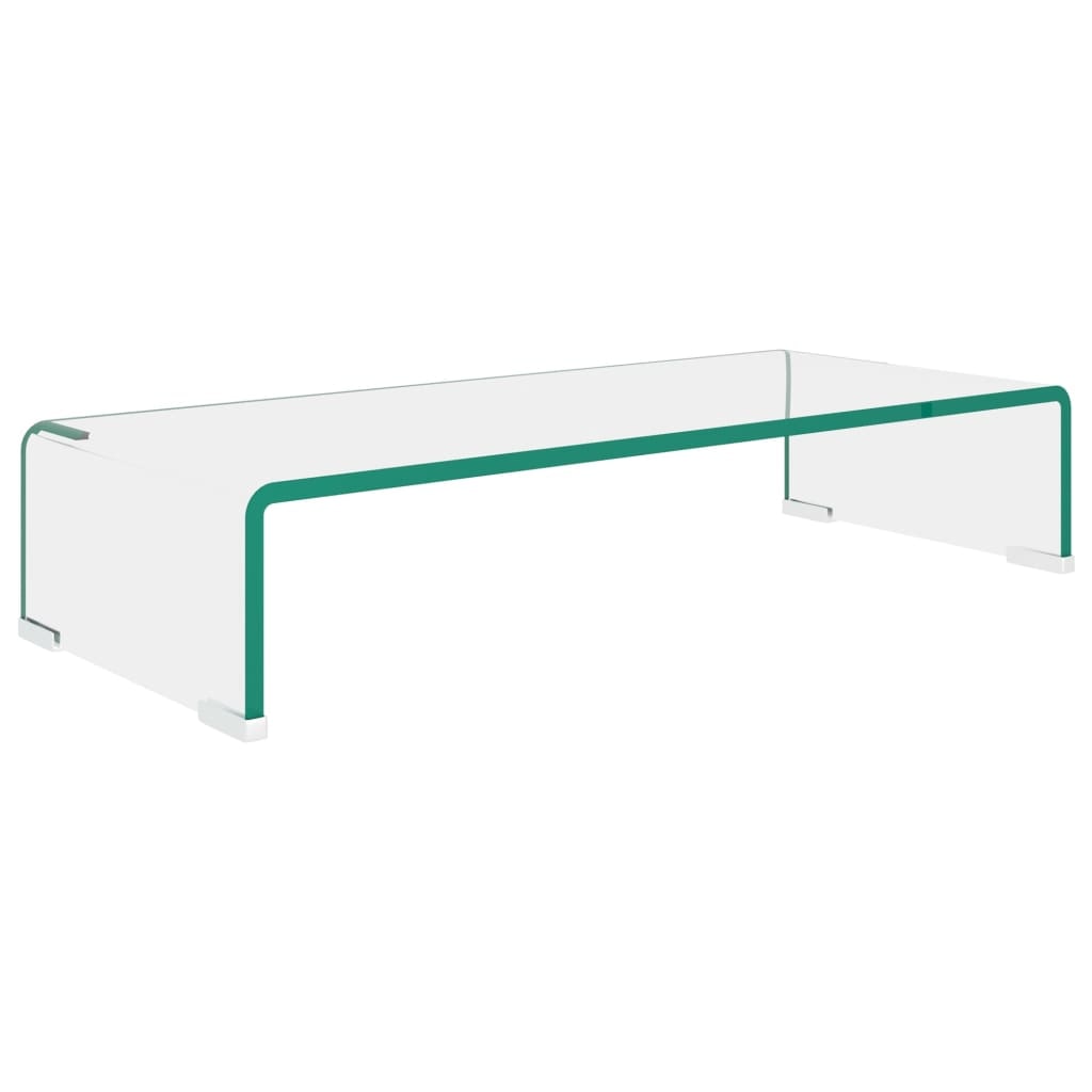 vidaXL TV-Tisch/Bildschirmerhöhung Glas Transparent 60x25x11 cm