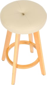 thumbnail of 2er-Set Barhocker drehbar und einfach | Sitzhöhe 67cm | Holz Kunstleder drehbar | Creme | helle Beine | Barstuhl Tresenhocker