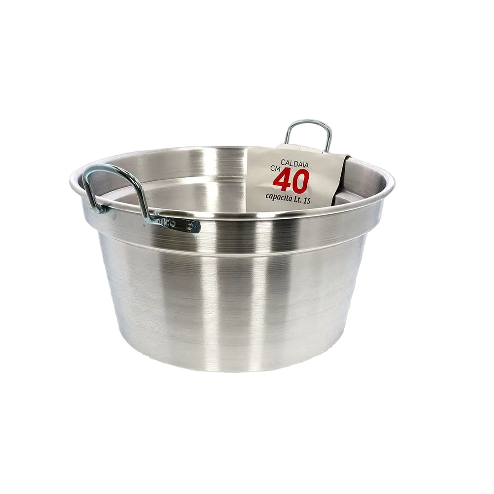 Mamù witte aluminium kookpan met ijzeren handvat, gemaakt in Italië, Ø 40 cm, ovenbestendig