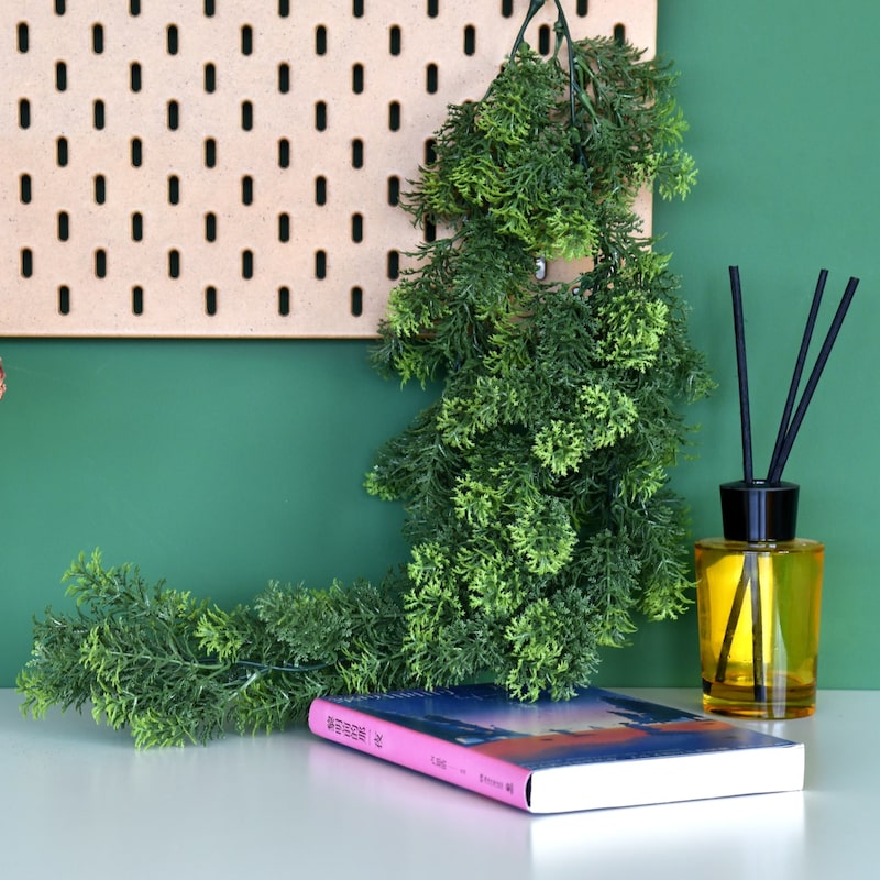 Rama verde con libro y difusor.