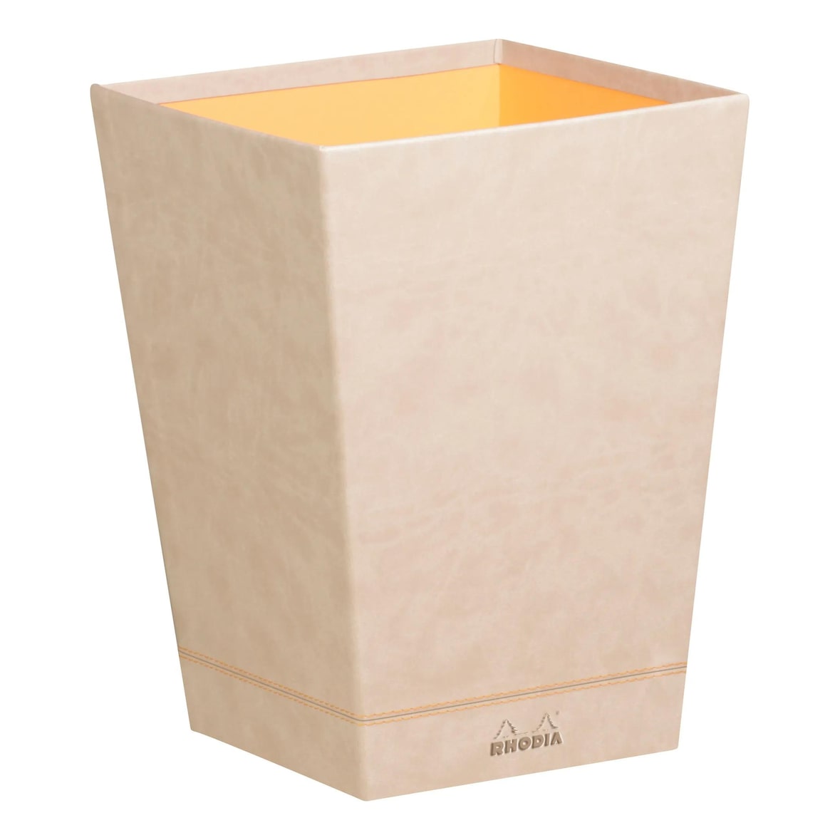 Rhodiarama Papierkorb aus Kunstleder, 27x27x32cm - Beige 318825C