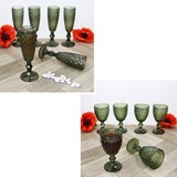 thumbnail of Diamond 12-tlg. Gläser-Set Weingläser Sektgläser Grün Weißwein Prosecco Party