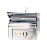 thumbnail of Romux® Grelhador de Contato Elétrico de 26 cm de Bancada em Aço Inox com Superfície Dupla Ranhurada | Grelhador Profissional 300° - 1300 W