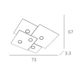 thumbnail of Toplight 5-flammige quadratische Deckenleuchte Platte mit GX53-Fassung, anthrazitfarbene Struktur, modernes Design 73x67x3cm