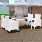 thumbnail of vidaXL 5-tlg. Garten-Essgruppe Poly Rattan Cremeweiß