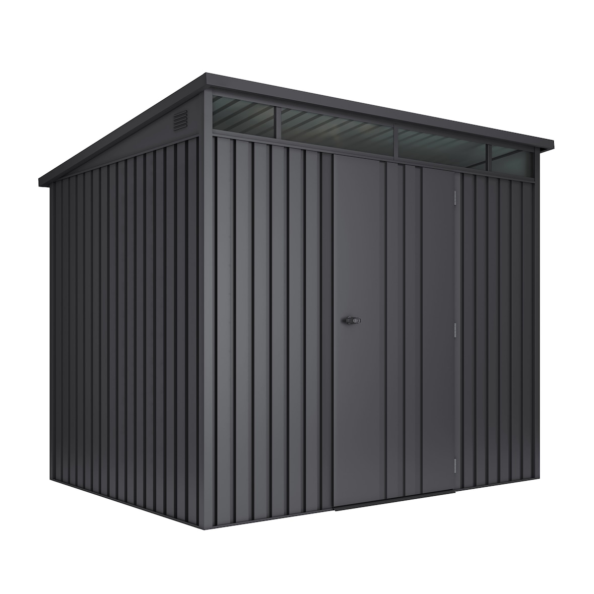 Hoggar - Caseta Metálica de Jardín 4,5m2 Formentera M - Paneles Robustos 0,40mm - Tragaluz de Policarbonato - Cierre con Llave - Cobertizo Metal