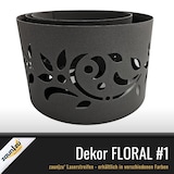 thumbnail of zaun|zu® Sichtschutzstreifen PREMIUM Dekor Floral1 Sichtschutz Anthrazit 2,55m