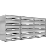 thumbnail of AL Briefkastensysteme 15 Fächer Premium Edelstahl Wand Briefkasten Anlage für Post A4, modern, robust und wetterfest, Artikelnummer: 132T15EA3
