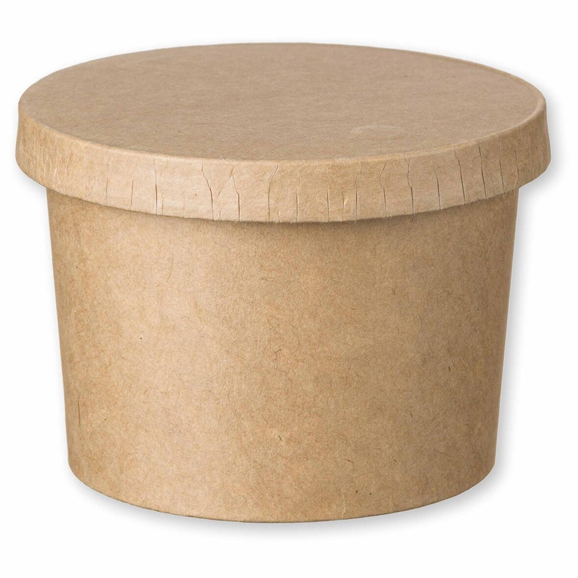 VEPATIM 100 Eisbecher Feinkostbecher aus Kraftpapier FSC® rund 230ml braun mit Deckel