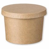 thumbnail of VEPATIM 100 Eisbecher Feinkostbecher aus Kraftpapier FSC® rund 230ml braun mit Deckel