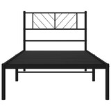 thumbnail of vidaXL Bedframe met hoofdbord metaal zwart 100x190 cm