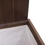 thumbnail of Cesto para roupa suja HWC-G37, cesto para roupa suja, caixa para roupa suja, madeira maciça, vime com aspeto gasto 61x51x35cm ~ castanho