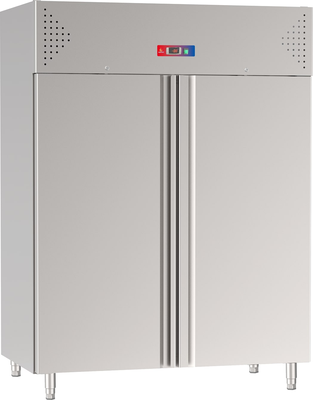 Gasfrit – Kühlschrank mit 2 Türen, Edelstahl, 1480 x 830 x 2010 mm, mit Schloss, 1400 L