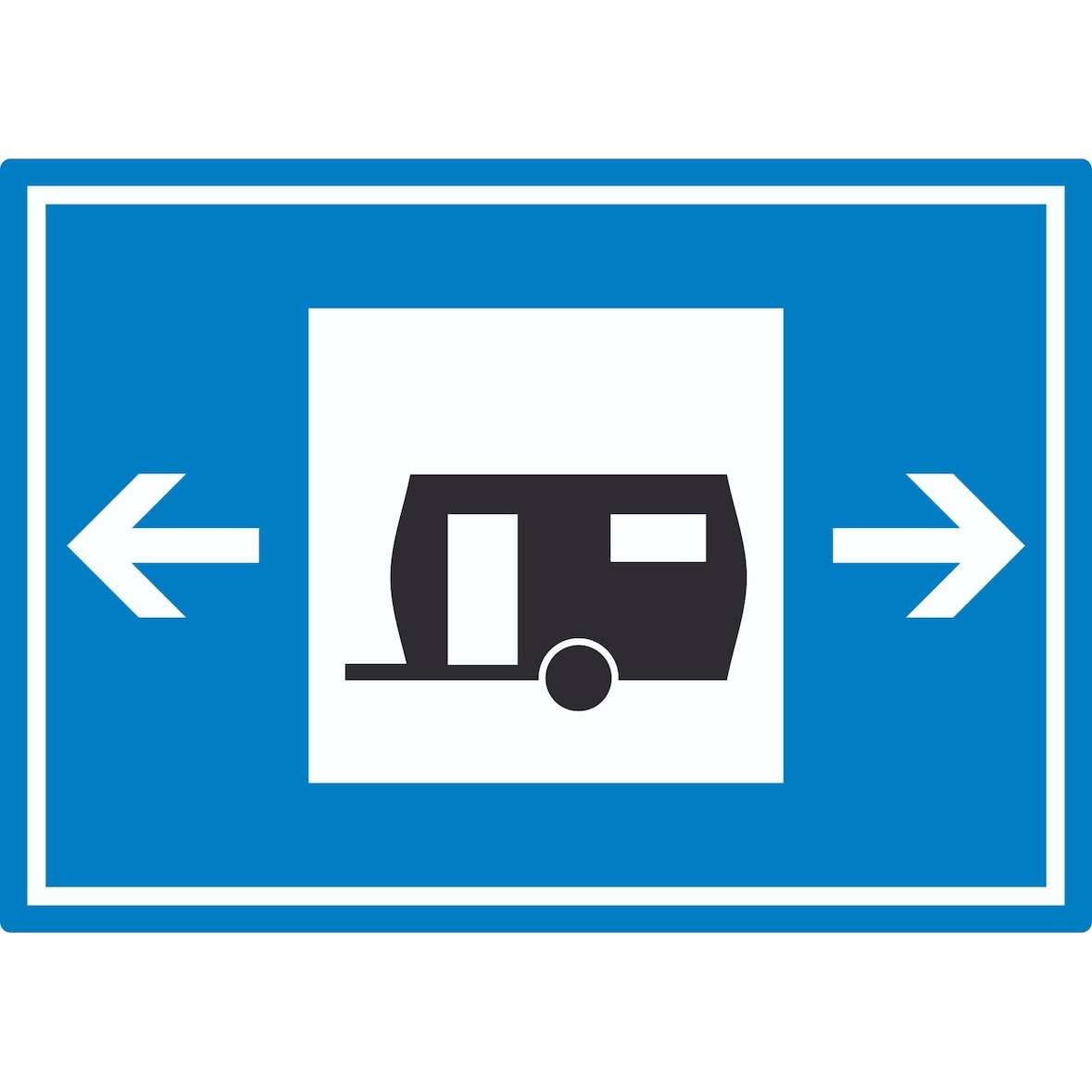 Wohnwagen links rechts Symbol Aufkleber A9 (37x52mm)