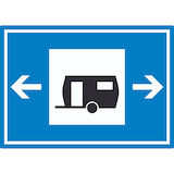 thumbnail of Wohnwagen links rechts Symbol Aufkleber A9 (37x52mm)