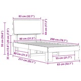 thumbnail of vidaXL Bettgestell mit gepolstertem Kopfteil Dunkelgrau 80 x 200 cm