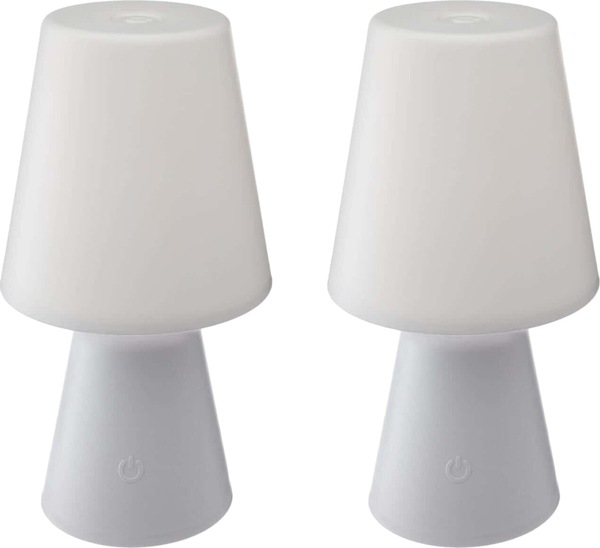 WellHome Set mit 2 kabellosen LED-Außenlampen in Weiß